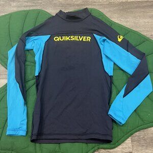 Quiksilver Boys 10 Long Sleeve Color Block Rashguard
